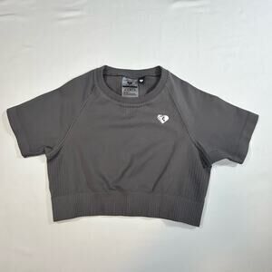 Women’s Best Power Seamless Short Sleeve Crop Top Gray Size Small